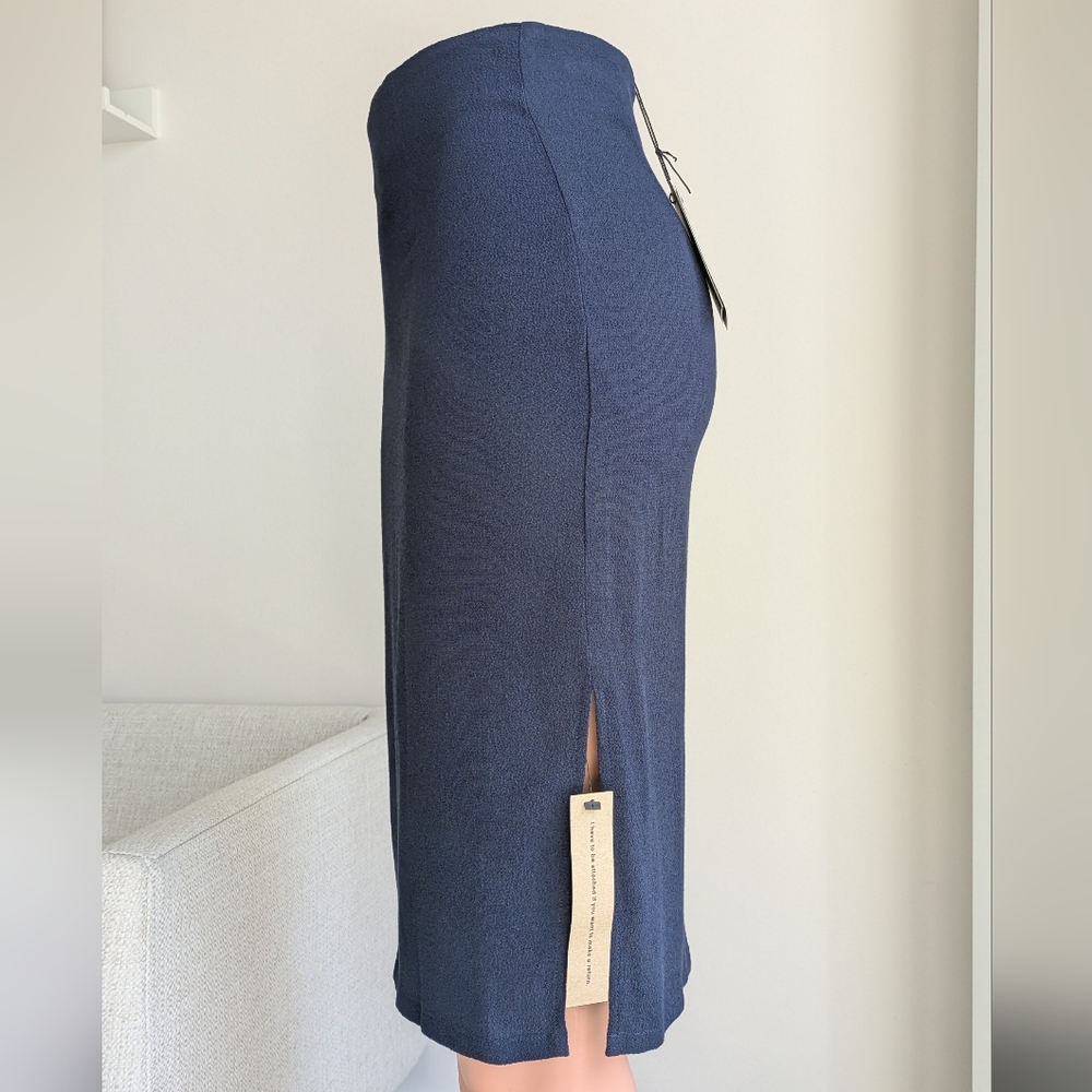 Reformation Penelope Midi Skirt Navy